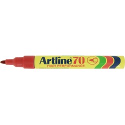 Permanent marker ARTLINE 70, corp metalic, varf rotund 1.5mm - rosu