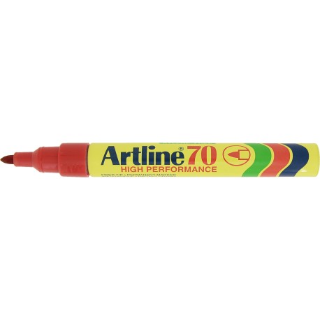 Permanent marker ARTLINE 70, corp metalic, varf rotund 1.5mm - rosu