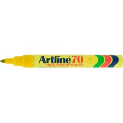 Permanent marker ARTLINE 70, corp metalic, varf rotund 1.5mm - galben