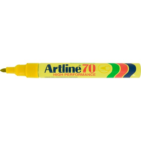 Permanent marker ARTLINE 70, corp metalic, varf rotund 1.5mm - galben