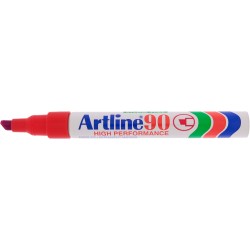 Permanent marker ARTLINE 90, corp metalic, varf tesit 2.0-5.0mm - rosu