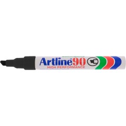 Permanent marker ARTLINE 90, corp metalic, varf tesit 2.0-5.0mm - negru