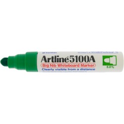 Marker pentru tabla de scris ARTLINE 5100A, corp metalic, varf rotund 5.0mm - verde