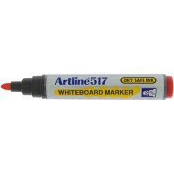 Marker pentru tabla de scris ARTLINE 517 - Dry safe ink, varf rotund 2.0mm - rosu