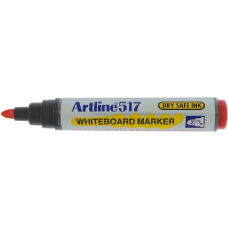 Marker pentru tabla de scris ARTLINE 517 - Dry safe ink, varf rotund 2.0mm - rosu