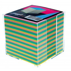 Cub hartie color 9x9x9cm, cu suport plastic, AURORA