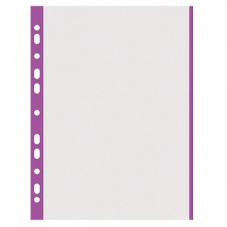 Folie protectie cu margine color, 40 microni, 100folii/set, DONAU - margine violet