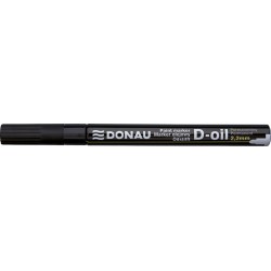 Marker permanent, Donau, cu vopsea, corp metalic, vf.rotund,2.2mm, negru