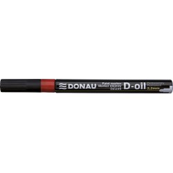 Marker permanent, Donau, cu vopsea, corp metalic, vf.rotund,2.2mm, rosu