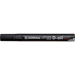 Marker permanent cu vopsea Donau, corp metalic, vf.rotund,2.8mm, negru