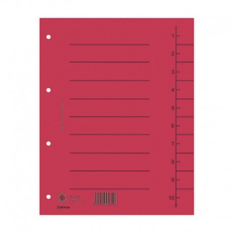 Separatoare carton manila 250g/mp, 300 x 240mm, 100/set, DONAU - rosu
