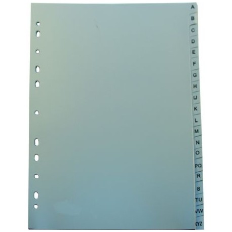 Separatoare plastic, A4, index colorat A-Z