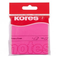 Notite autoadezive Kores, 75 x 75 mm, 100 file/bucata, magenta