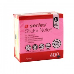 Notite adezive A-Series, 75x75mm, 400 file, 4 culori