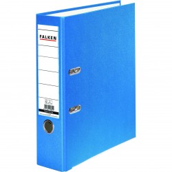 Biblioraft plastifiat color Falken, 80 mm, bleu