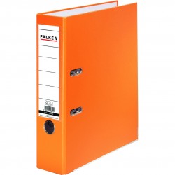 Biblioraft plastifiat color Falken, 80 mm, portocaliu