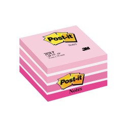 Cub notite adezive Post-it®, Aquarelle roz, 76 x76 mm, 450 file/bucata, 100% PEFC