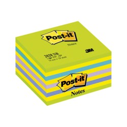 Cub notite autoadezive Post-it Lollipop neon, 76 x 76 mm, 450 file, verde/galben/albastru neon