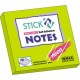 Notes autoadeziv 76 x 76 mm, 100 file, Stick"n - verde neon