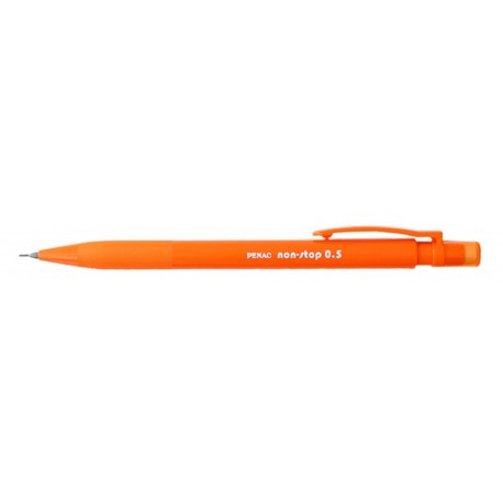 Creion mecanic PENAC Non-Stop pastel, rubber grip, 0.5mm, varf retractabil - corp portocaliu