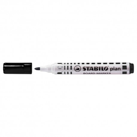 Marker pentru tabla Stabilo Plan 64, varf rotund, 2.5 - 3.5 mm, negru