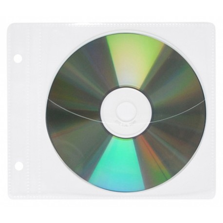 Plic plastic PP pentru CD/DVD, cu perforatii, 10 buc/set, Office Products - transparent