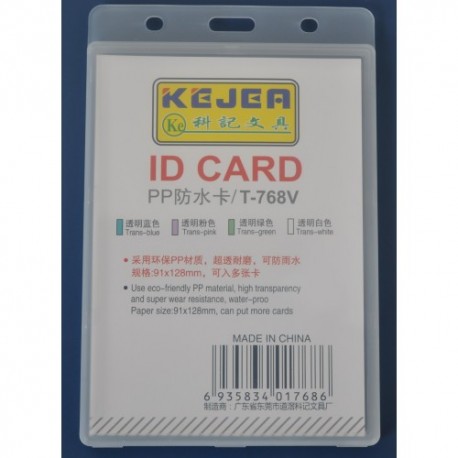 Suport PP water proof, pentru carduri, 91 x 128mm, orizontal, 5 buc/set, KEJEA - transparent