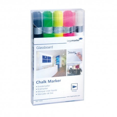Marker Legamaster, pentru tabla din sticla, 5 bucati/set
