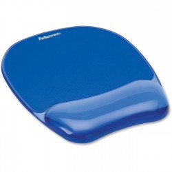 Mouse pad ergonomic cu gel Fellowes Crystal, albastru