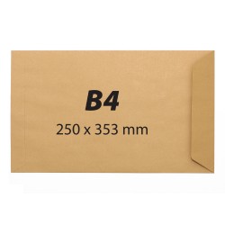 Plic pentru documente din hartie kraft B4, 250 x 353 mm, 90 g/mp, banda adeziva, 25 bucati/cutie