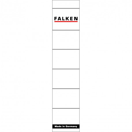 Etichete autoadezive pentru biblioraft Falken, 36 x 190 mm, alb, 10 bucati/set