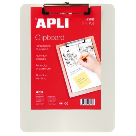 Clipboard simplu APLI, A4, aluminiu Clipboard simplu APLI, A4, aluminiu