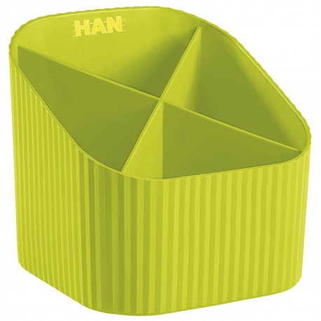 Suport pentru instrumente de scris, 4 compartimente, HAN X-Loop Trend-Colours - lemon