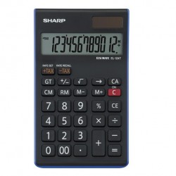 Calculator de birou, 12 digits, 152 x 96 x 12 mm, SHARP EL-124TWH - negru/alb