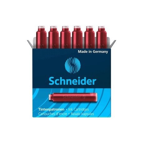 Patroane cerneala SCHNEIDER, 6buc/set - rosu