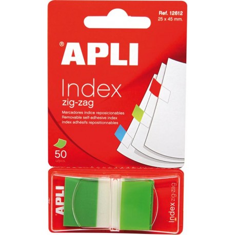 Index Apli Pop-Up verde, 25 x 45 mm, 50 file