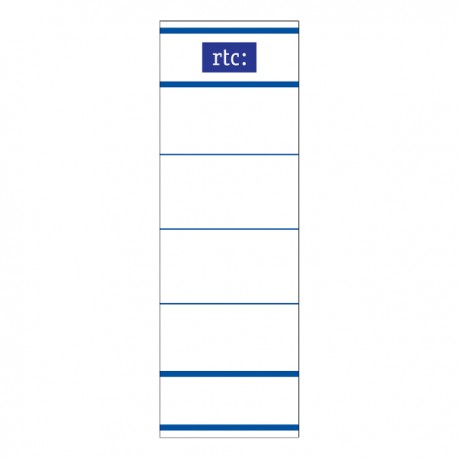 Etichete pentru bibliorafturi RTC, carton, 47 x 142 mm, 20 bucati/set