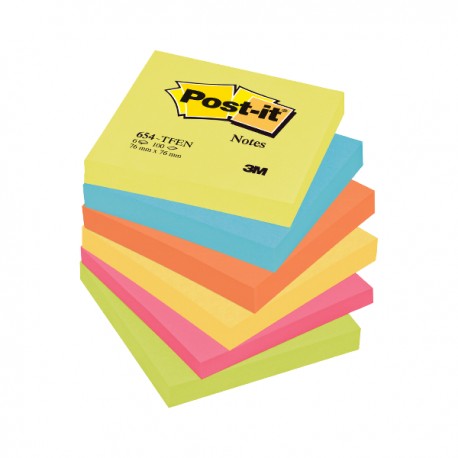 Notite autoadezive Post-it culori neon, 76x76mm