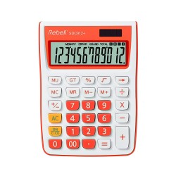 Calculator de birou, 12 digits, 145 x 104 x 26 mm, Rebell SDC 912 - alb/orange