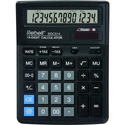 Calculator de birou, 14 digits, 193 x 143 x 38 mm, Rebell BDC 514 - negru