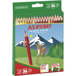 Creioane colorate, cutie carton, 36 culori/set, ALPINO