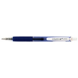 Pix cu gel PENAC Inketti, rubber grip, 0.5mm, corp albastru transparent - scriere albastra