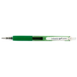 Pix cu gel PENAC Inketti, rubber grip, 0.5mm, corp verde transparent - scriere verde