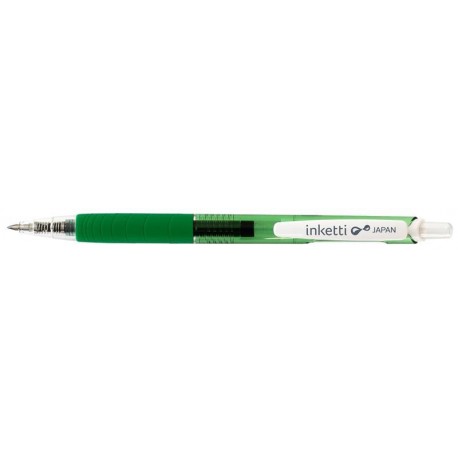 Pix cu gel PENAC Inketti, rubber grip, 0.5mm, corp verde transparent - scriere verde