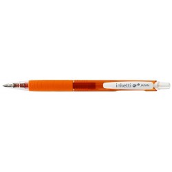 Pix cu gel PENAC Inketti, rubber grip, 0.5mm, corp orange transparent - scriere orange