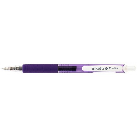 Pix cu gel PENAC Inketti, rubber grip, 0.5mm, corp violet transparent - scriere violet