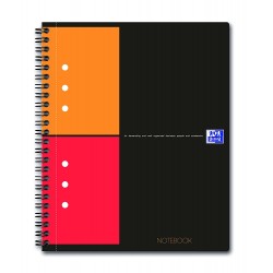 Caiet cu spirala A5 , OXFORD Int. Notebook, 80 file-80g/mp, 10 perf., coperta carton rigid - mate