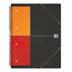 Caiet cu spirala A4 , OXFORD International Meetingbook, 80 file-80g/mp, 4 perf., coperta PP - mate