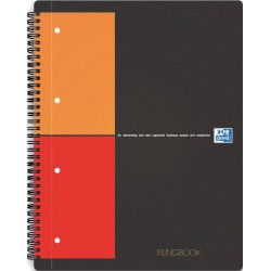 Caiet cu spirala A4+, OXFORD Int. Filingbook, 100 file-80g/mp, Scribzee, coperta carton rigid - mate