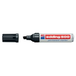 Marker permanent Edding 500, varf retezat, 2 - 7 mm, negru